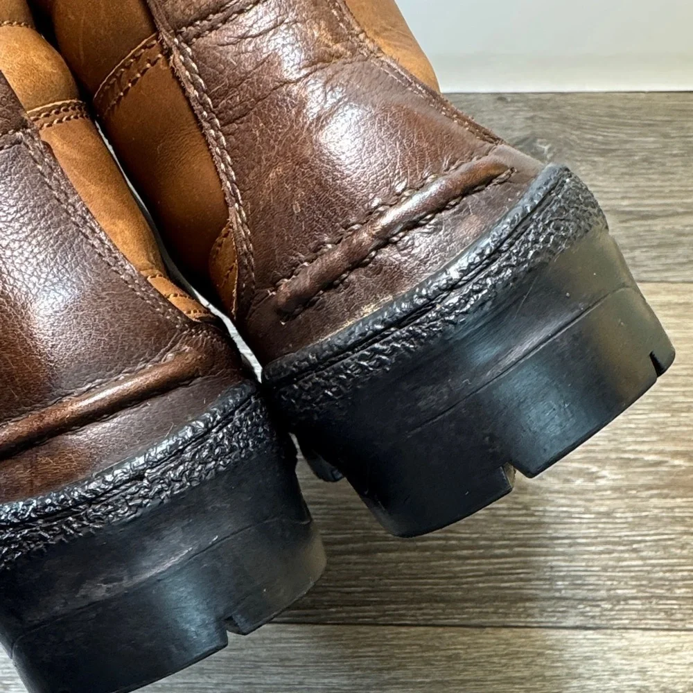 Polo Men's Brown Leather Boots size 9.5 (s161)
